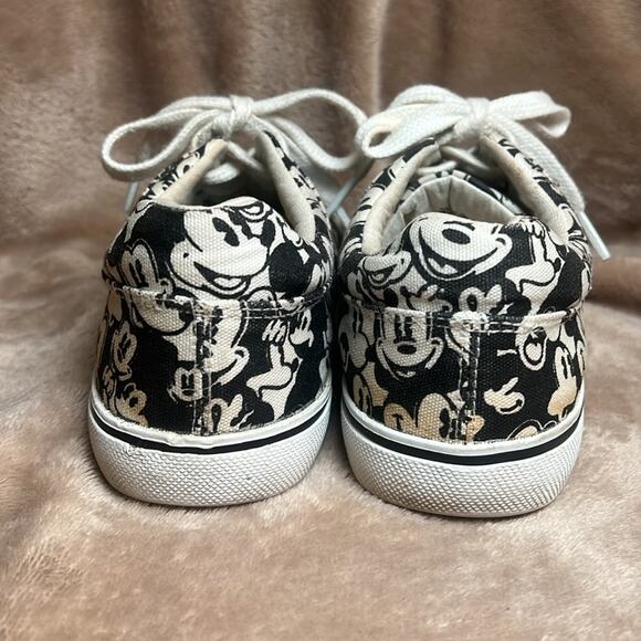Disney Black and White Mickey Mouse Canvas Unisex Sneakers Women's Size 8 - Picture 4 of 8